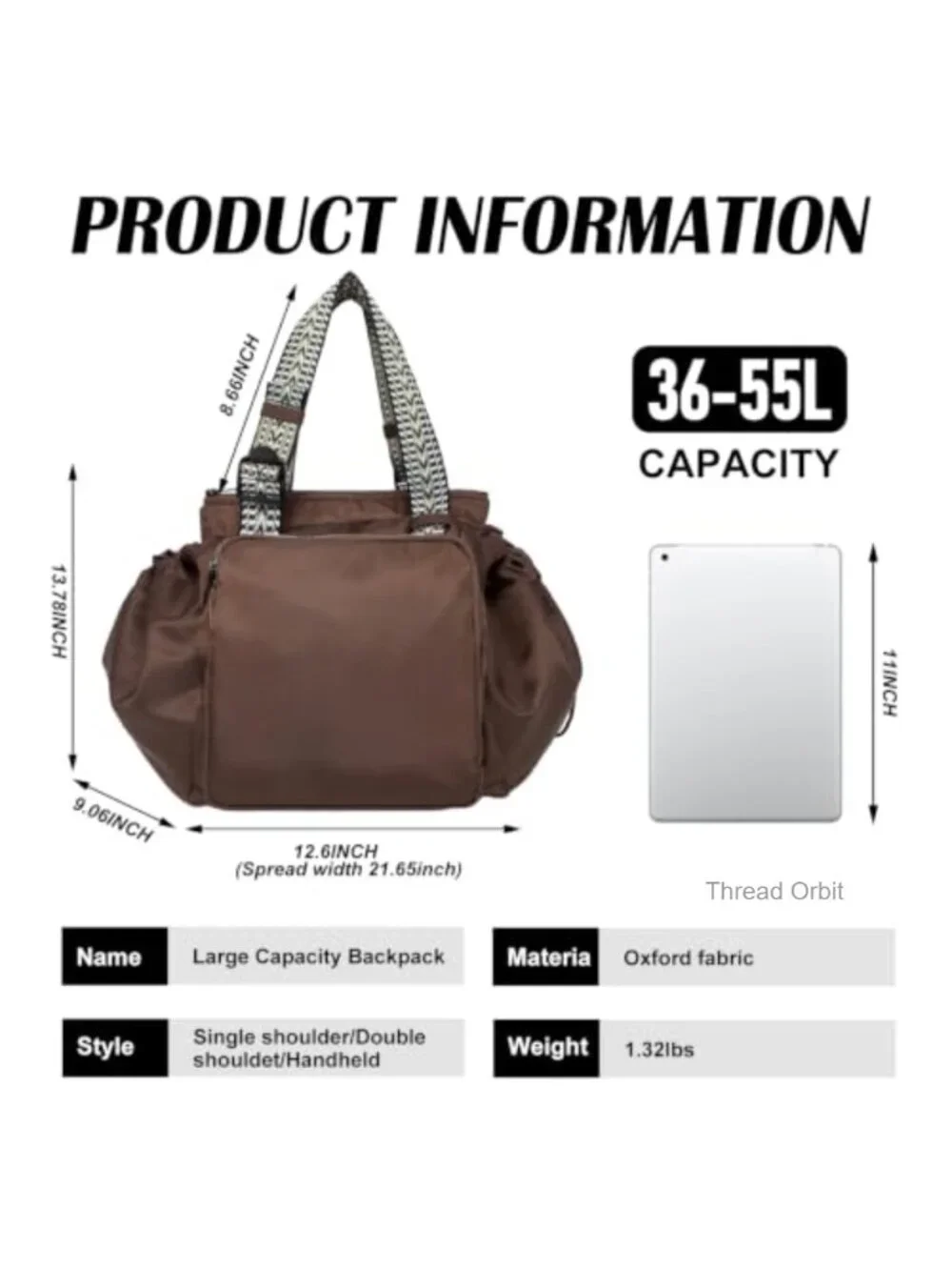 Multifunctional Travel Bag: Backpack, Crossbody & Shoulder - Large Capacity
